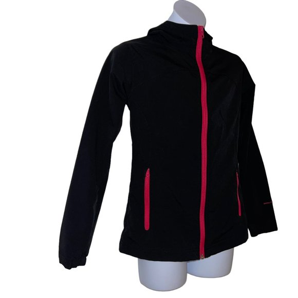 Columbia Sportswear Black Lightweight Jacket Girls 10 12 Windbreaker Pink Hoodie - Picture 4 of 10